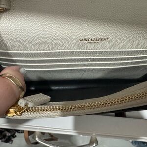 Saint Laurent Cream Leather Shoulder Bag